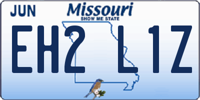 MO license plate EH2L1Z