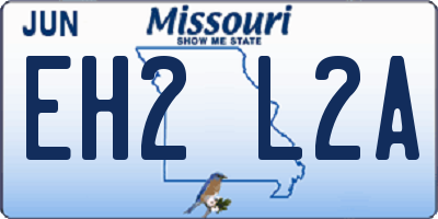 MO license plate EH2L2A