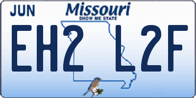 MO license plate EH2L2F