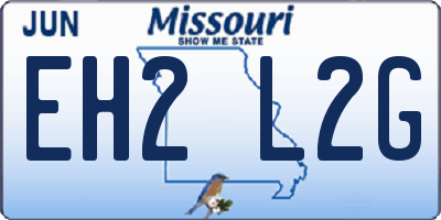 MO license plate EH2L2G