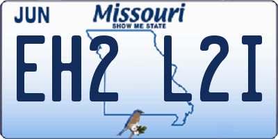 MO license plate EH2L2I