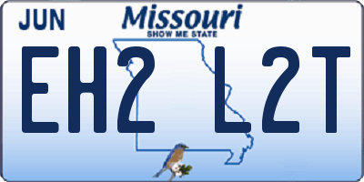 MO license plate EH2L2T