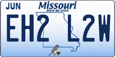 MO license plate EH2L2W