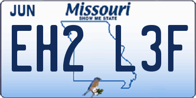 MO license plate EH2L3F