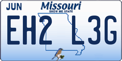MO license plate EH2L3G