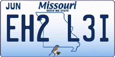 MO license plate EH2L3I