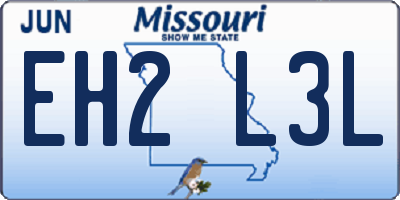 MO license plate EH2L3L