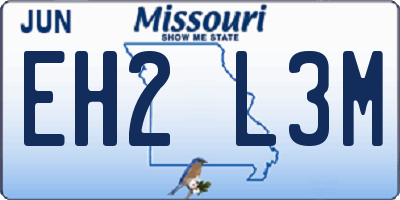 MO license plate EH2L3M