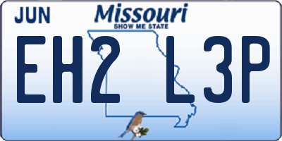 MO license plate EH2L3P