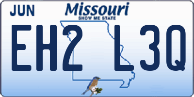 MO license plate EH2L3Q