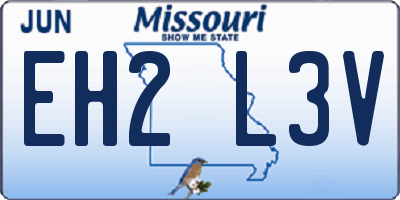 MO license plate EH2L3V