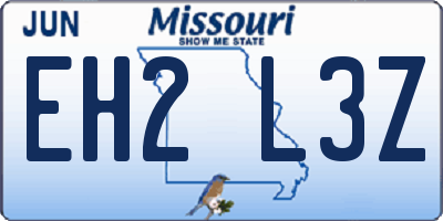 MO license plate EH2L3Z