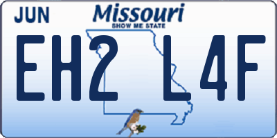 MO license plate EH2L4F