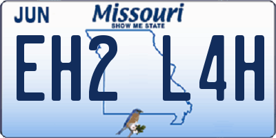 MO license plate EH2L4H