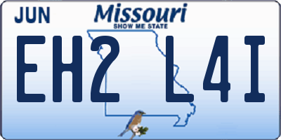 MO license plate EH2L4I