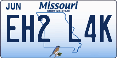 MO license plate EH2L4K