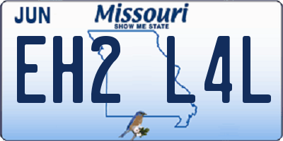 MO license plate EH2L4L