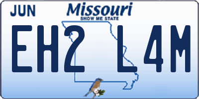 MO license plate EH2L4M
