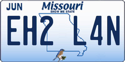 MO license plate EH2L4N