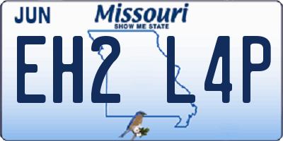 MO license plate EH2L4P
