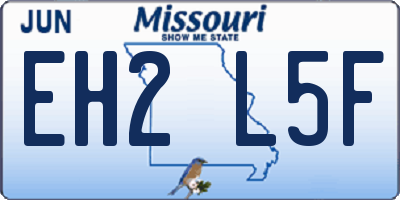 MO license plate EH2L5F