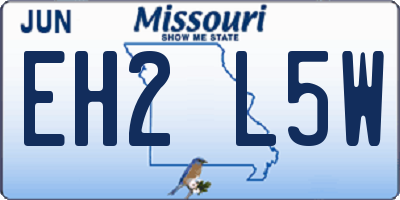 MO license plate EH2L5W