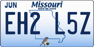 MO license plate EH2L5Z