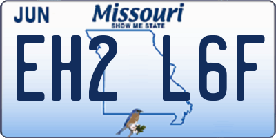 MO license plate EH2L6F