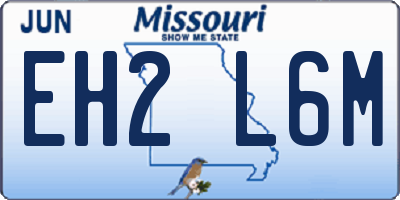 MO license plate EH2L6M
