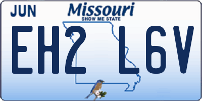 MO license plate EH2L6V
