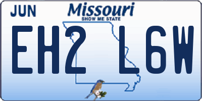 MO license plate EH2L6W