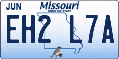 MO license plate EH2L7A