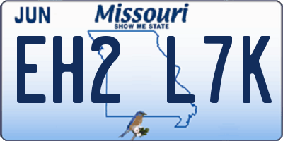 MO license plate EH2L7K