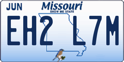 MO license plate EH2L7M