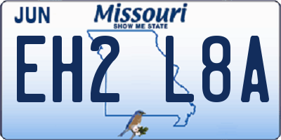 MO license plate EH2L8A