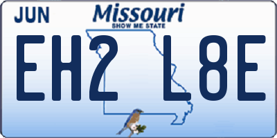 MO license plate EH2L8E