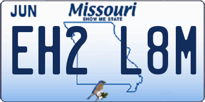 MO license plate EH2L8M