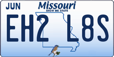 MO license plate EH2L8S