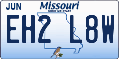 MO license plate EH2L8W