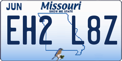 MO license plate EH2L8Z