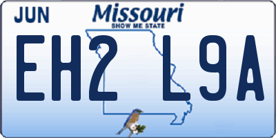 MO license plate EH2L9A
