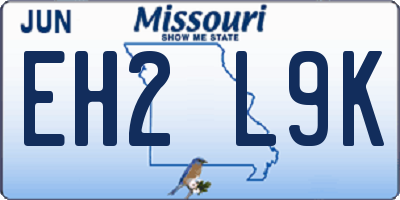MO license plate EH2L9K