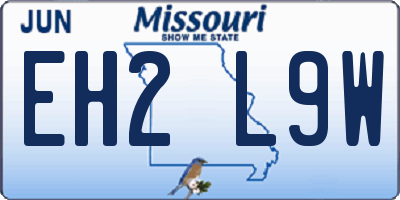 MO license plate EH2L9W