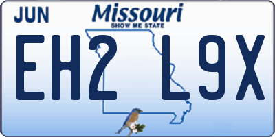 MO license plate EH2L9X