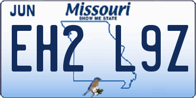 MO license plate EH2L9Z