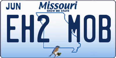 MO license plate EH2M0B