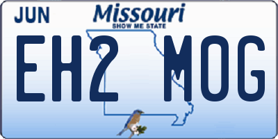 MO license plate EH2M0G