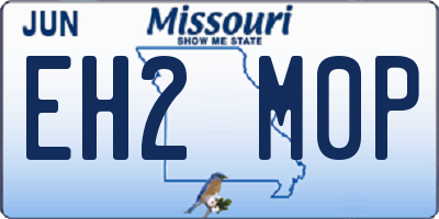 MO license plate EH2M0P