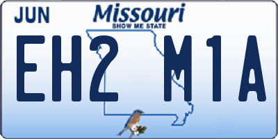 MO license plate EH2M1A
