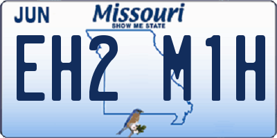 MO license plate EH2M1H